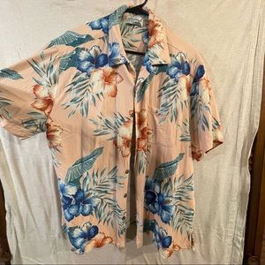 Silk Blend Hawaiian Button Up